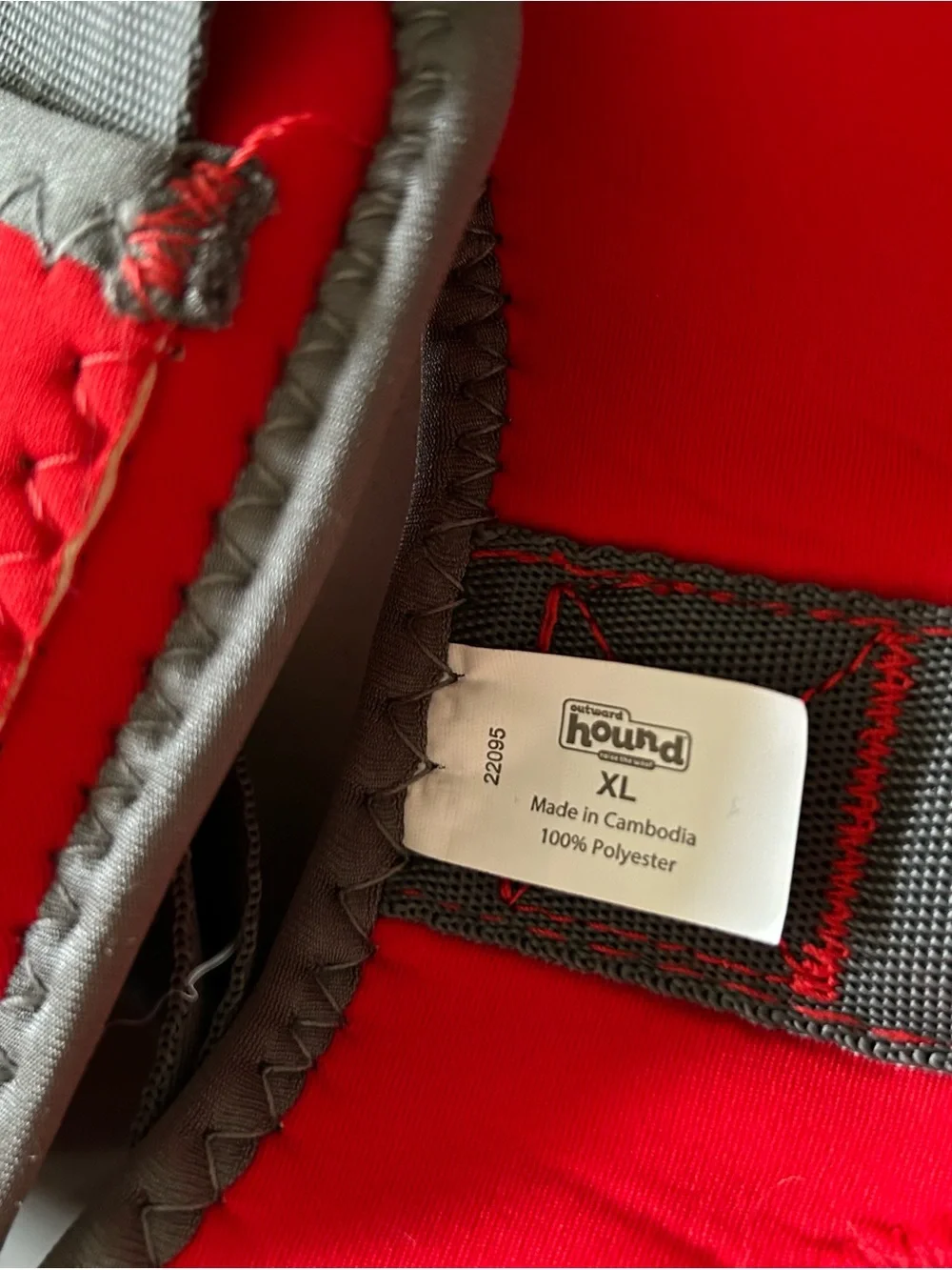 Outward Hound Red and Gray Padded Dog Harness Vest